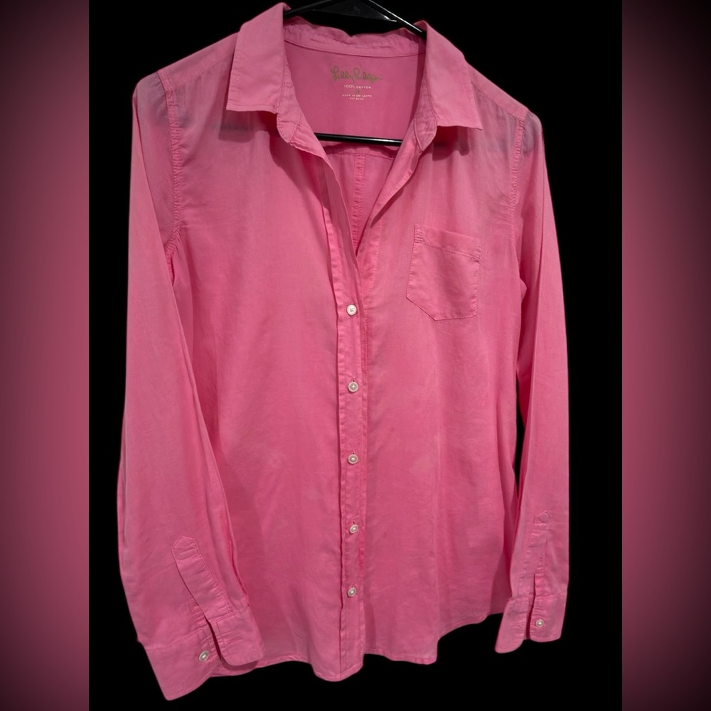 Lilly Pulitzer Pink Casual Button-Down Shirt